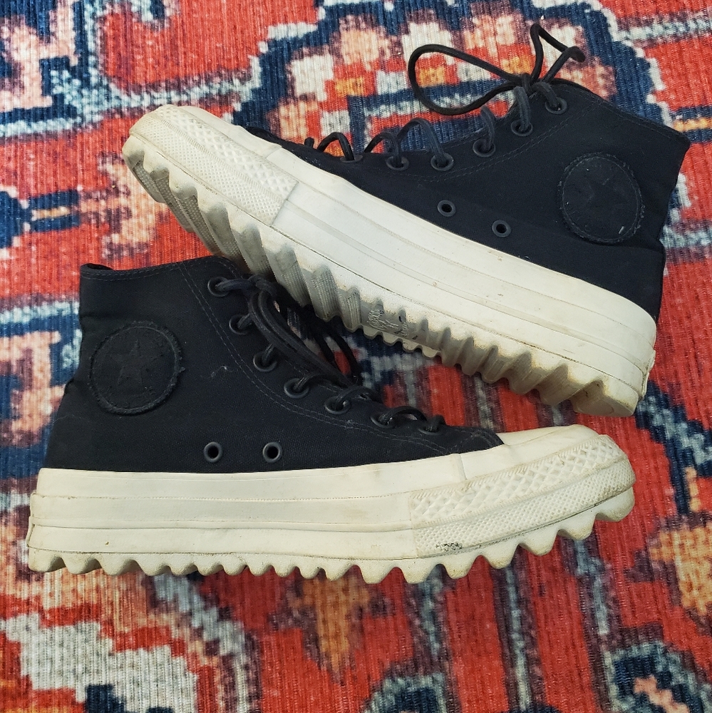 Rare Platform High Top Converse Size 8